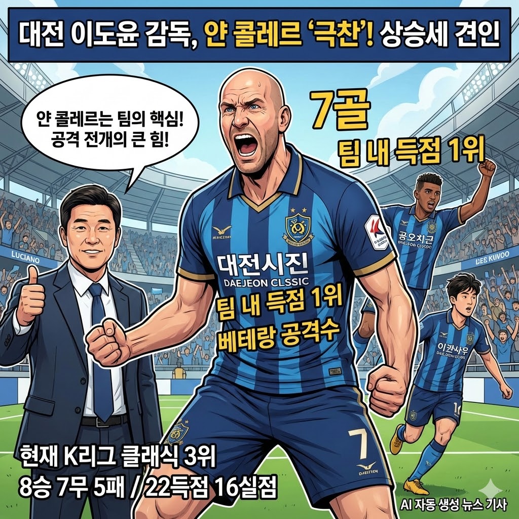 [대전 상승세] 이도윤 감독, [콜레르] 극찬 폭발!